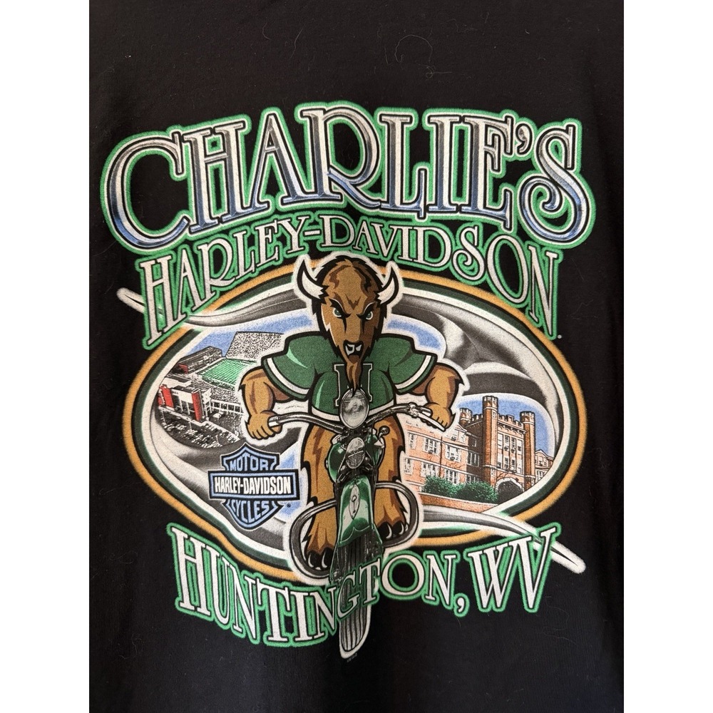 2011 Harley-Davidson Charlie's Huntington Thundering Herd Biker Motorcycle XL‎